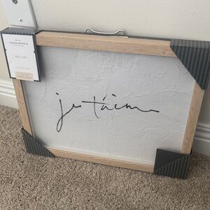 Threshold Natural Wood Frame Wall Art with Black Script